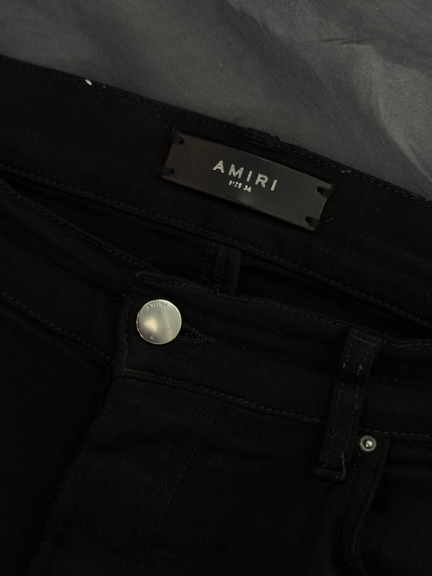 Amiri Black/White Striped denim