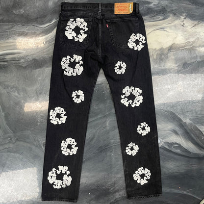 Denim Tears x Levi's Cotton Wreath 501 Black Jeans