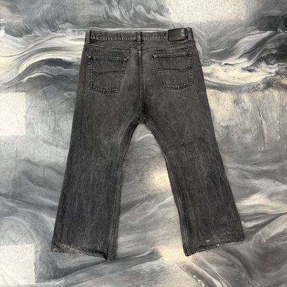 Balenciaga Black Distressed Flare Denim Jeans ￼