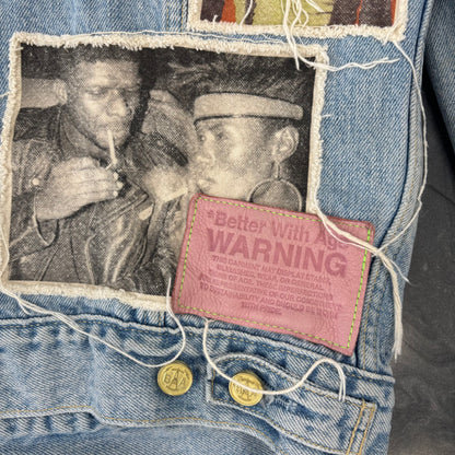 Better With Age Portrait Denim Jacket Multi Patch