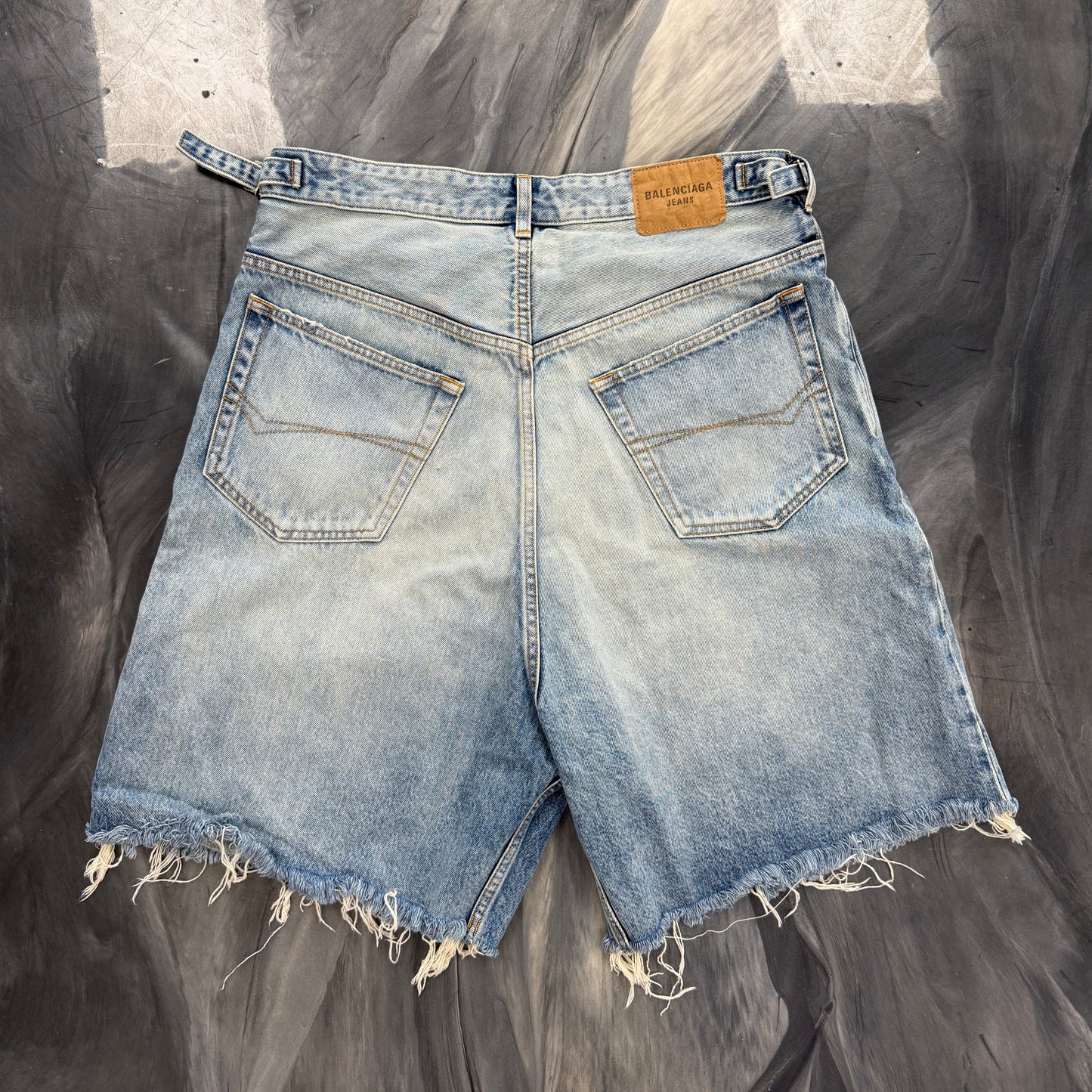 Balenciaga Wide Leg Skater Denim Shorts