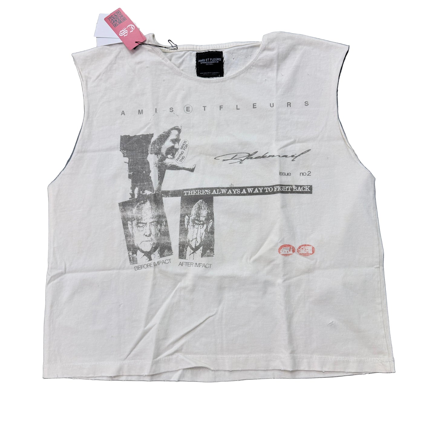 AMIS ET FLEURS "IMPACT" cutoff t-shirt