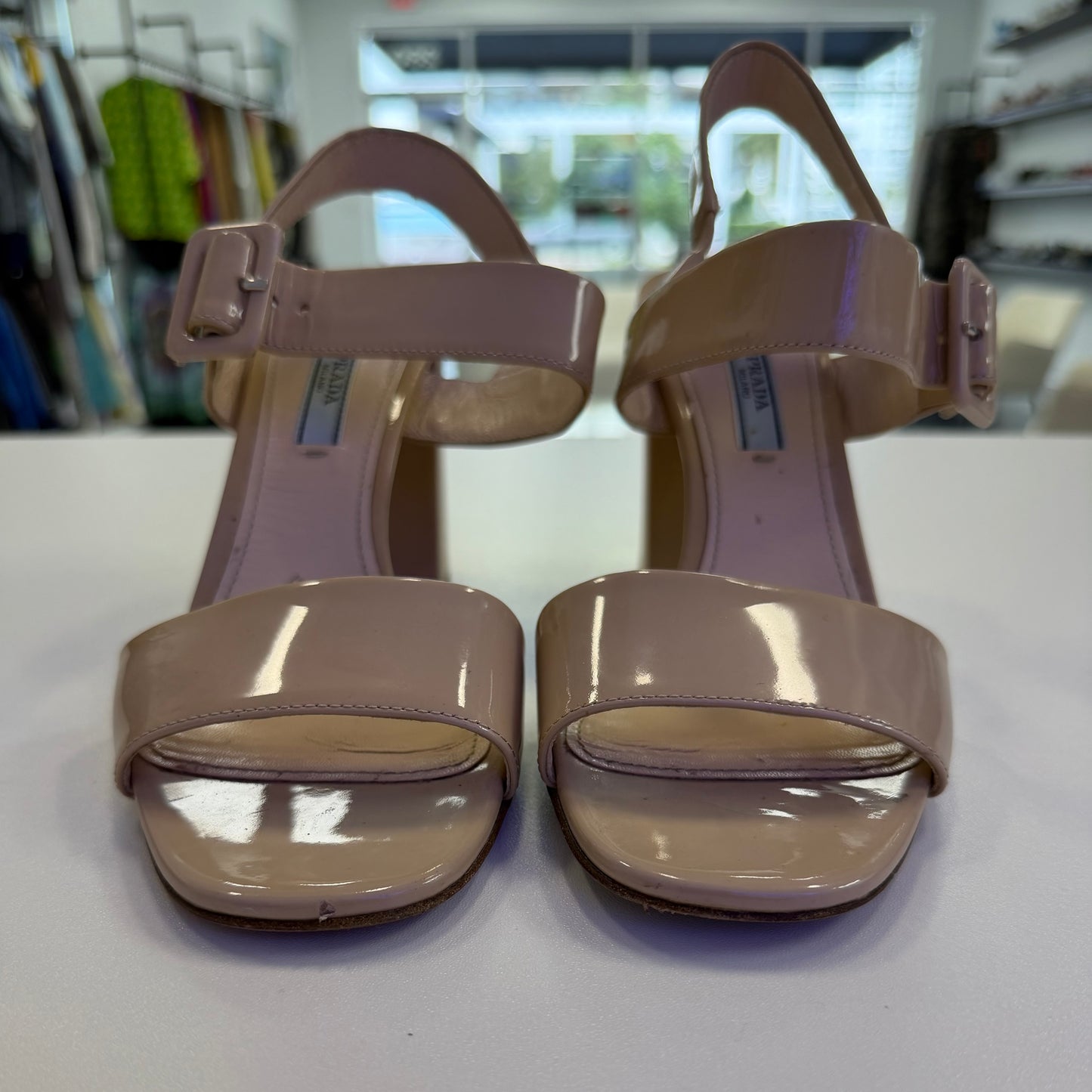 Prada Patent Leather Sandals (USED NO BOX)