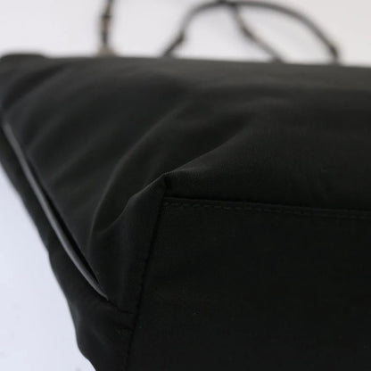 PRADA Hand Bag Nylon Black With Buckle Straps