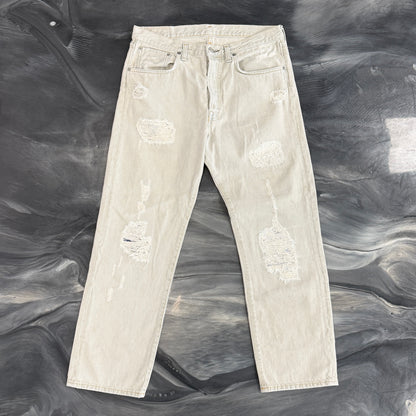Acne Studios 2003 Pompeii Light Grey Distressed Denim Jeans