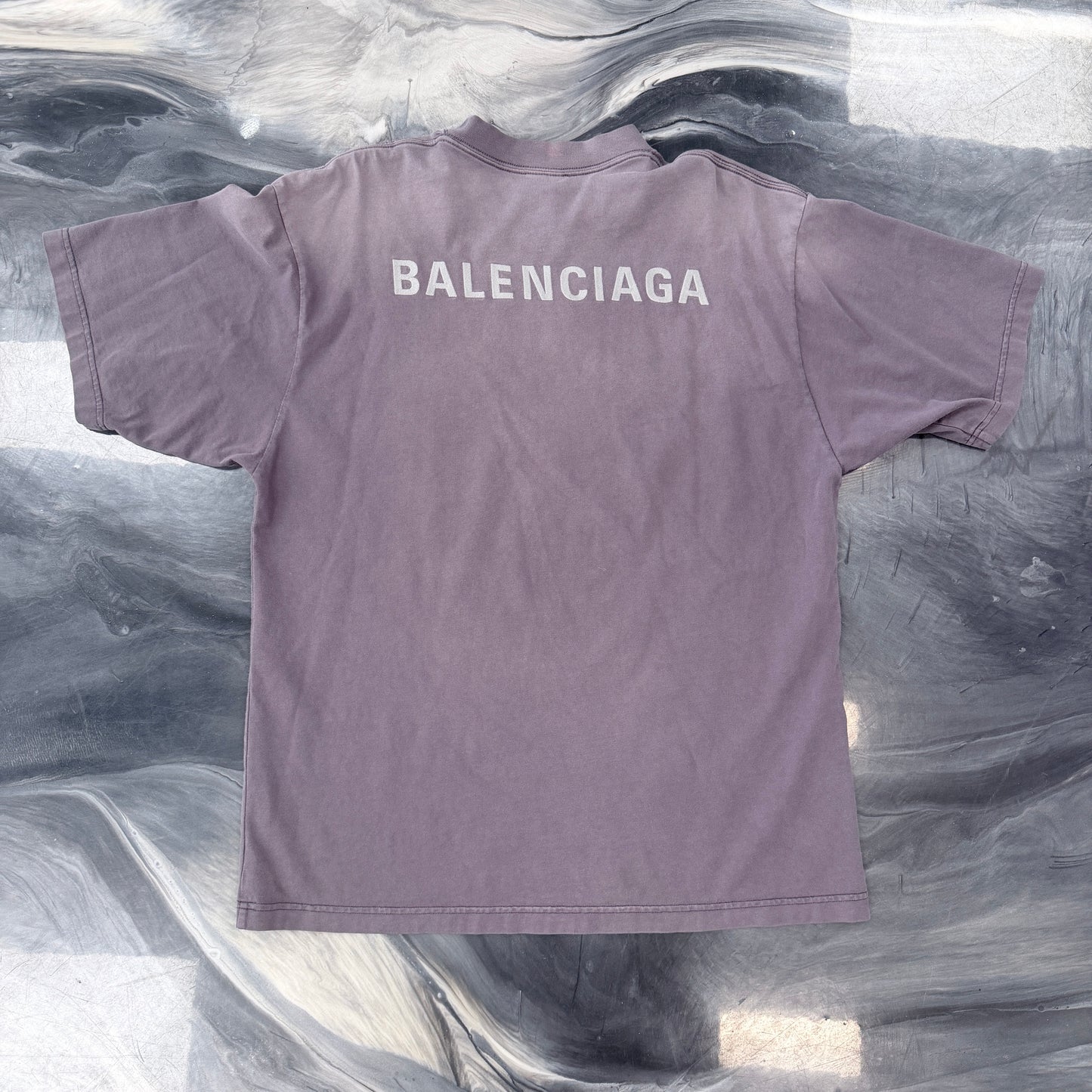 Balenciaga Center Logo Tee Grey