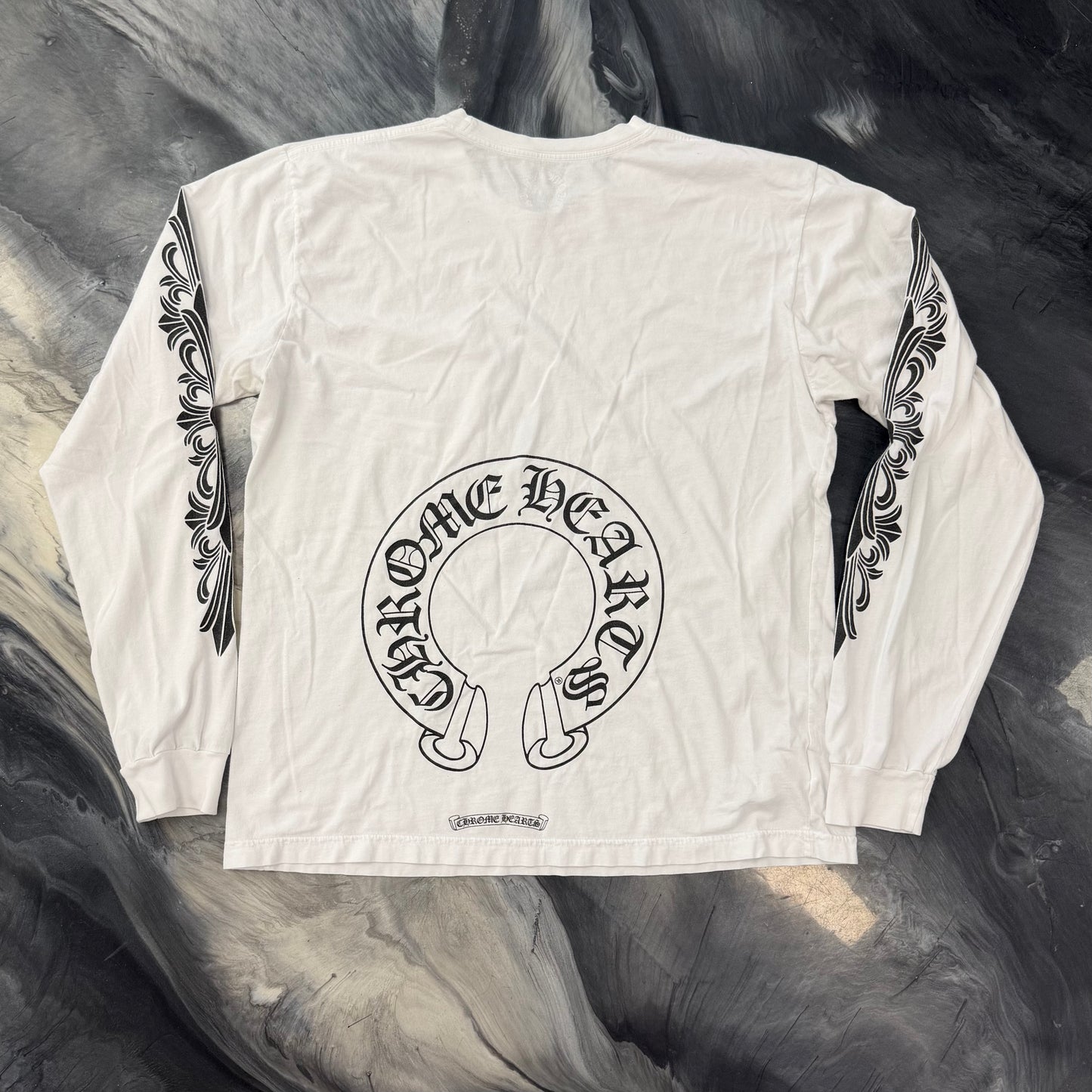 Chrome Hearts Floral Horseshoe Longsleeve Shirt White
