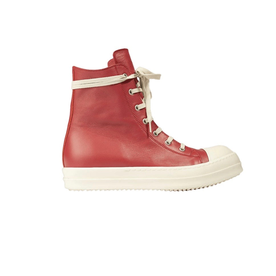 Rick Owens Ramone Highs Red / White (USED NO BOX)