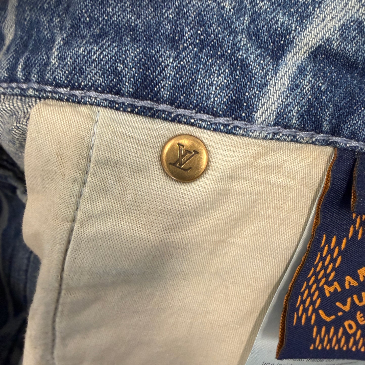 Louis Vuitton Monogram Printed Denim Shorts