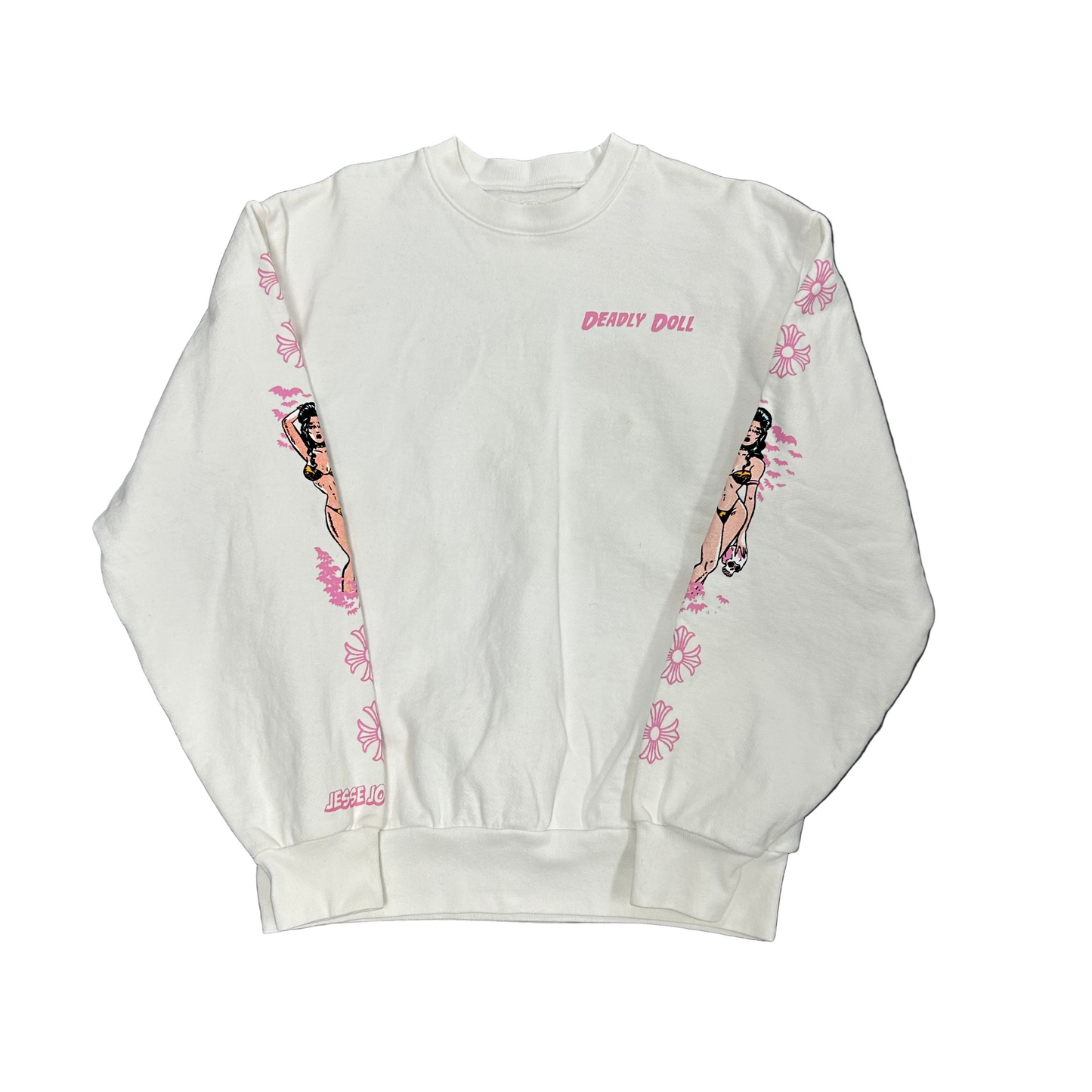 Chrome Hearts x Deadly Doll Crewneck White/Pink