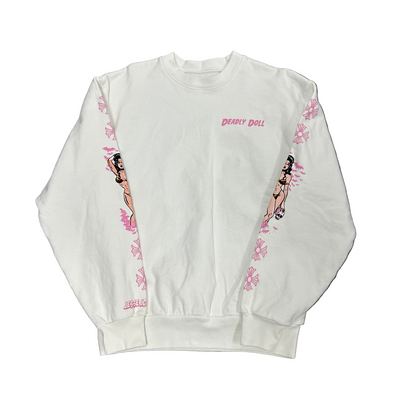 Chrome Hearts x Deadly Doll Crewneck White/Pink