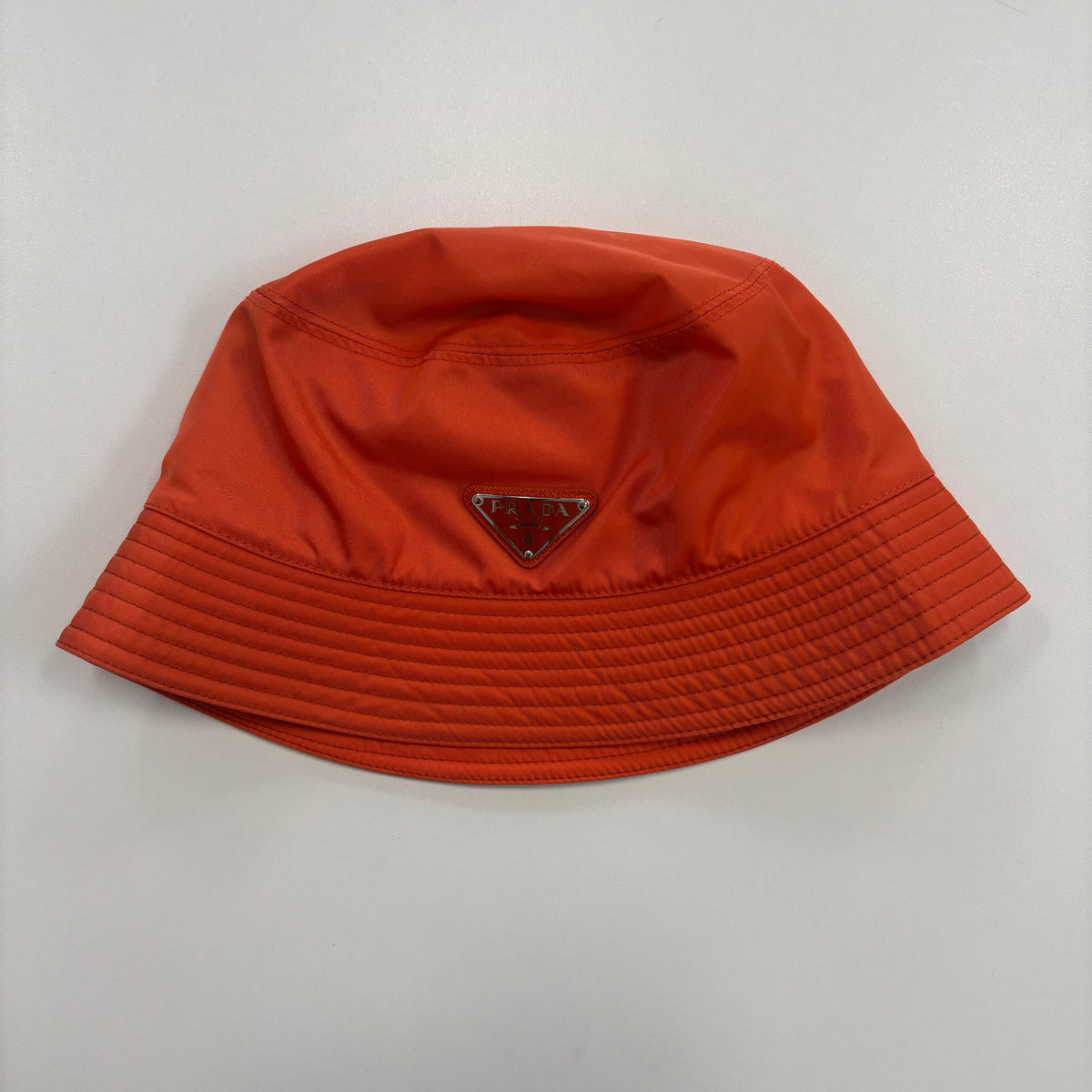 Prada Re-Nylon Logo Orange Bucket Hat