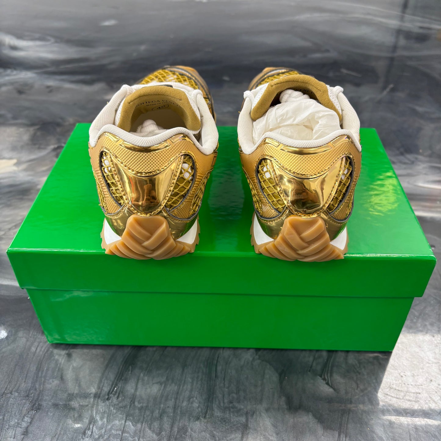 Bottega Veneta Orbit Low-Top Sneakers Gold (USED)