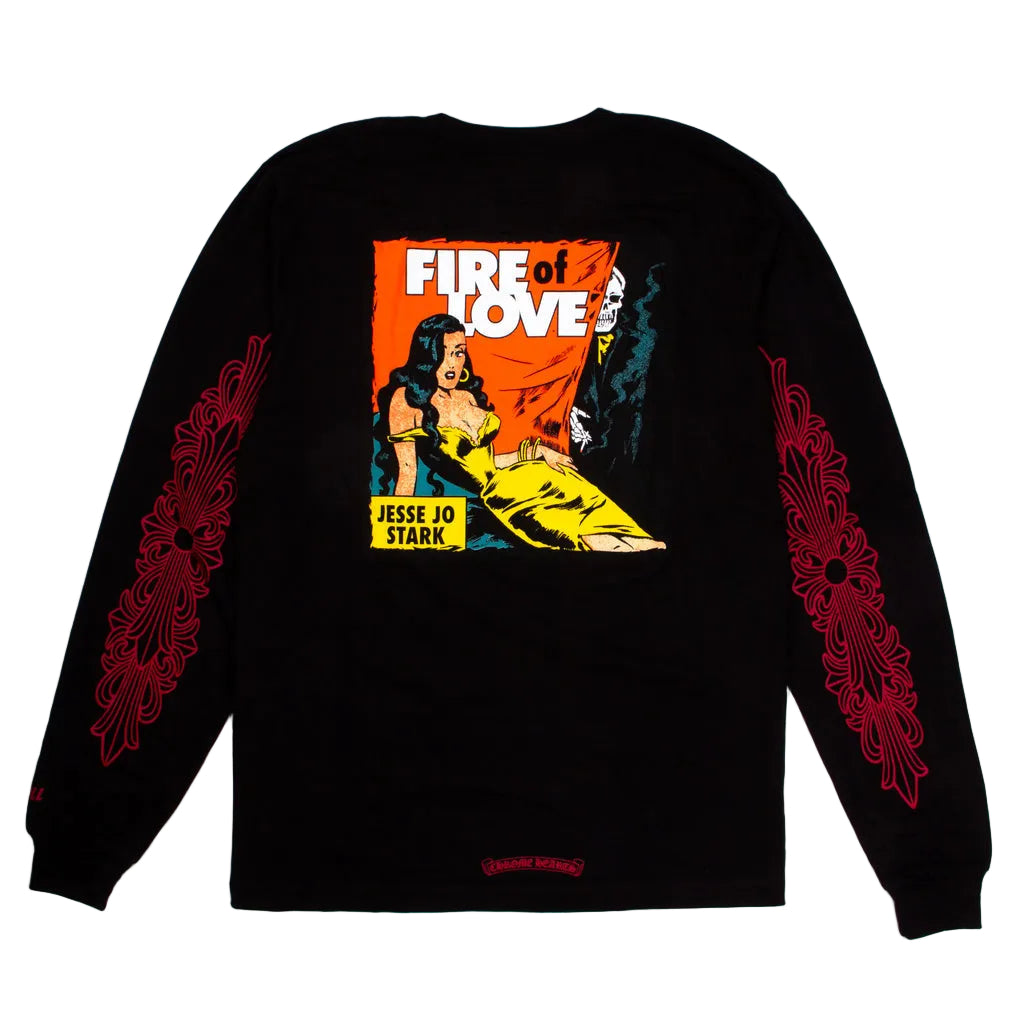Chrome Hearts Deadly Doll Fire of Love Longsleeve Tee Black