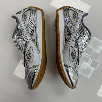 Bottega Veneta Orbit Sneaker White Silver (USED NO BOX)