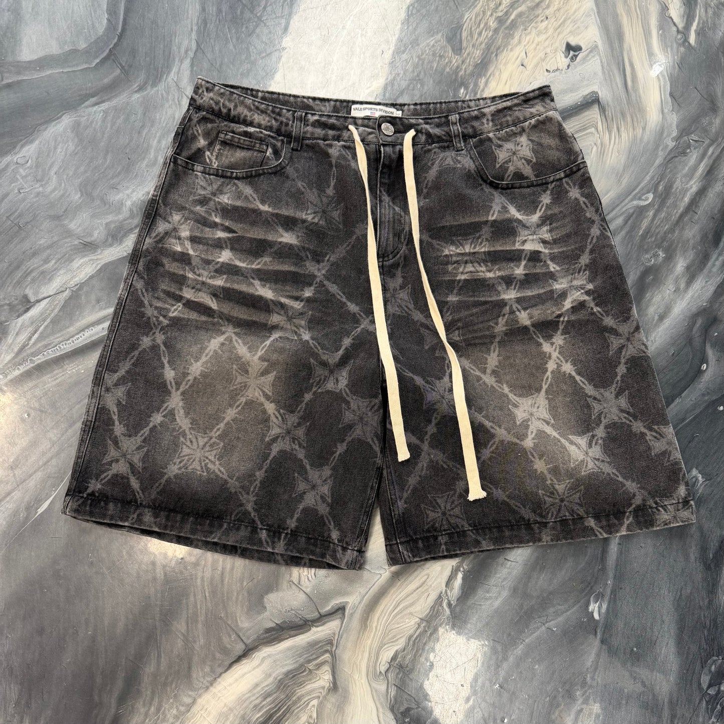 Vale Forever Iron Work Denim Shorts Black