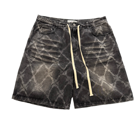 Vale Forever Iron Work Denim Shorts Black