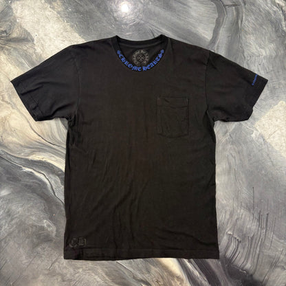 Chrome Hearts Neck Logo Pocket Tee in Black and Blue