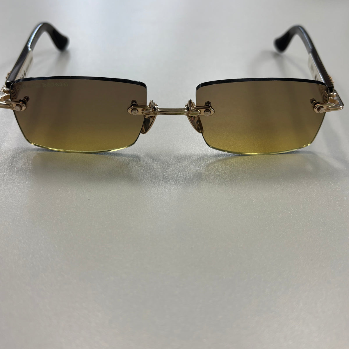 Chrome Hearts Deep II Sunglasses in White/Gold