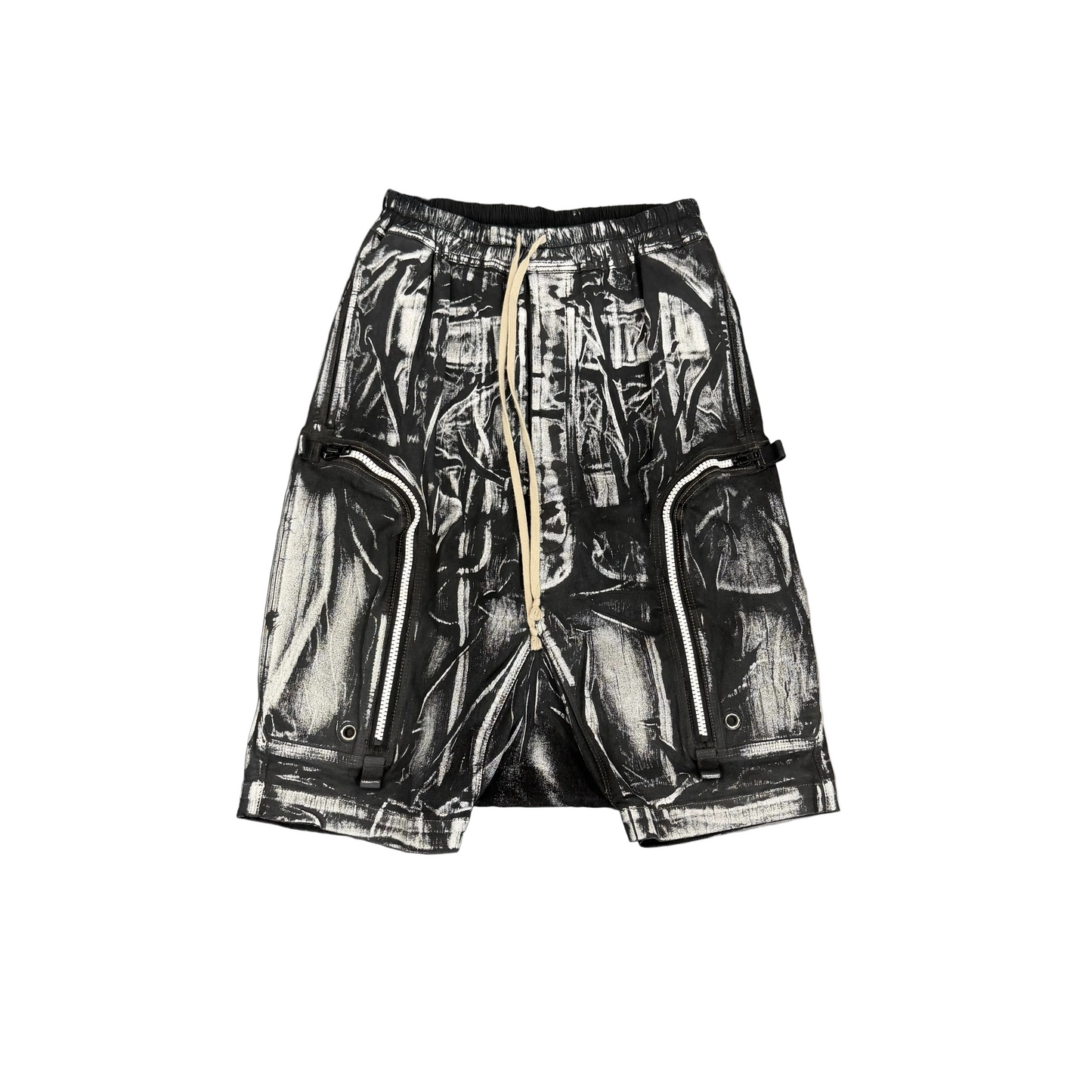 Rick Owens DRKSHDW Bauhaus Pod Shorts Black/White Foil