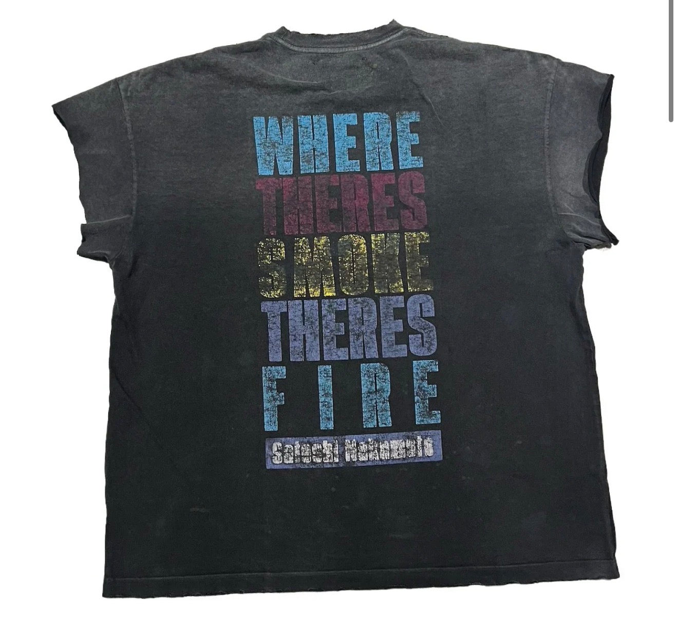 SATOSHI NAKAMOTO "THERE IS SMOKE" CUTOFF TEE
