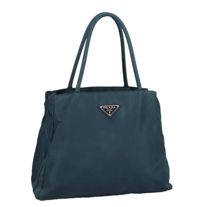 PRADA Tote Bag Nylon Blue Silver