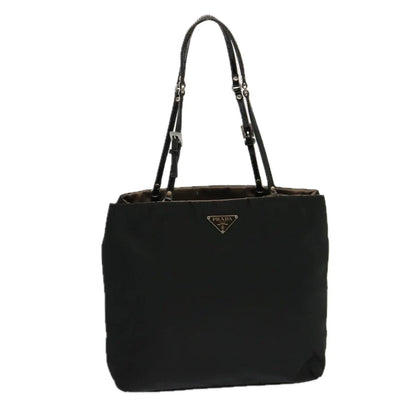 PRADA Hand Bag Nylon Black With Buckle Straps