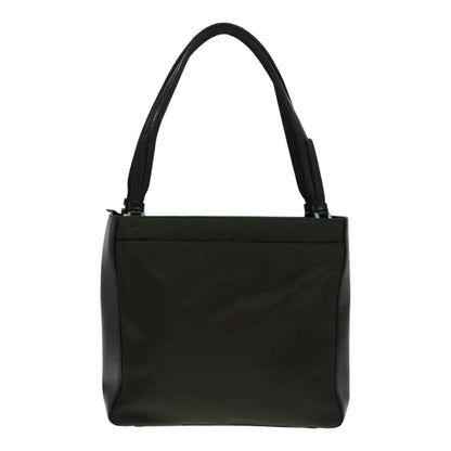 PRADA Tote Bag Green Nylon/Leather