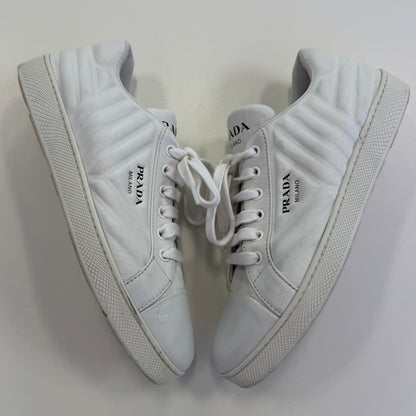 Prada Quilted Leather Logo Sneakers (USED NO BOX)