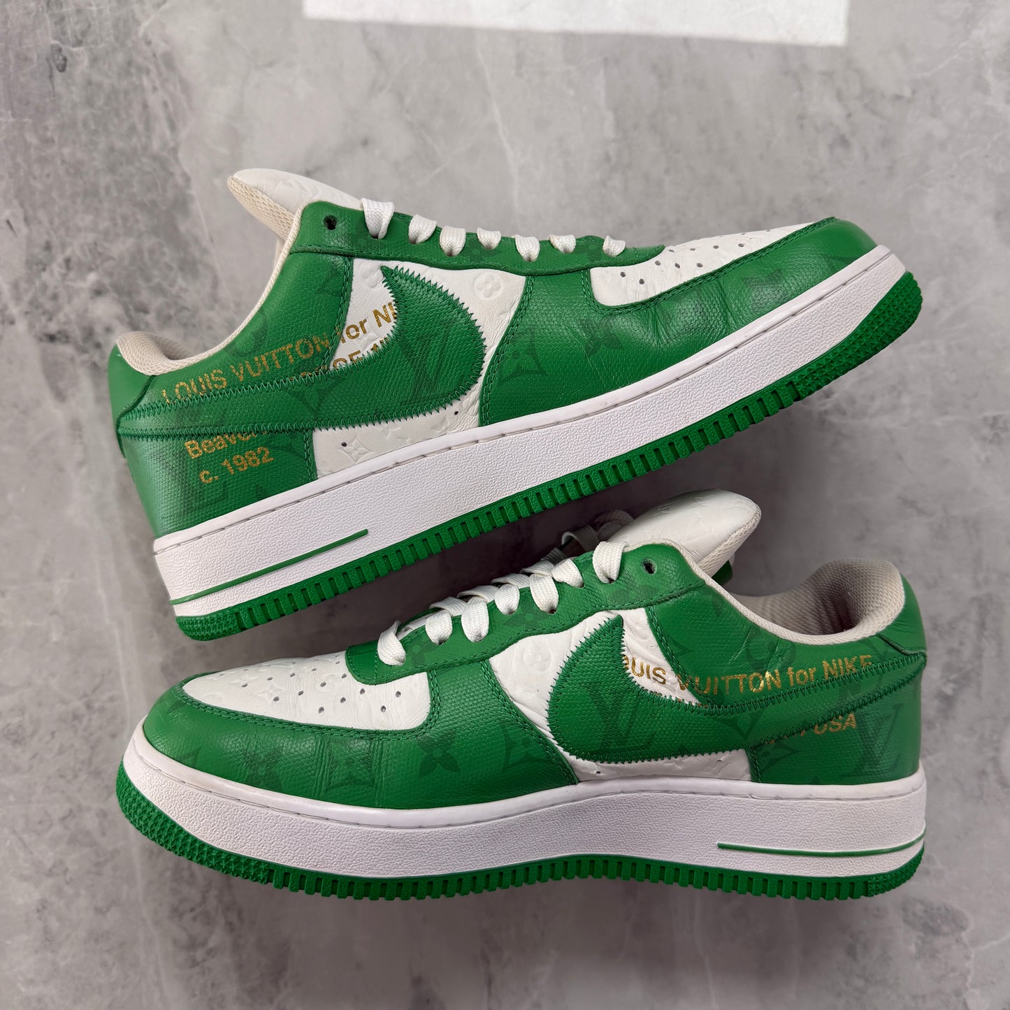 Louis Vuitton Nike Air Force 1 Low By Virgil Abloh White Green (Used)(No Box)