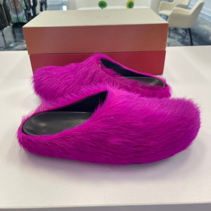 Marni Mule Fuchsia long-hair calfskin Fussbett sabot (Used)