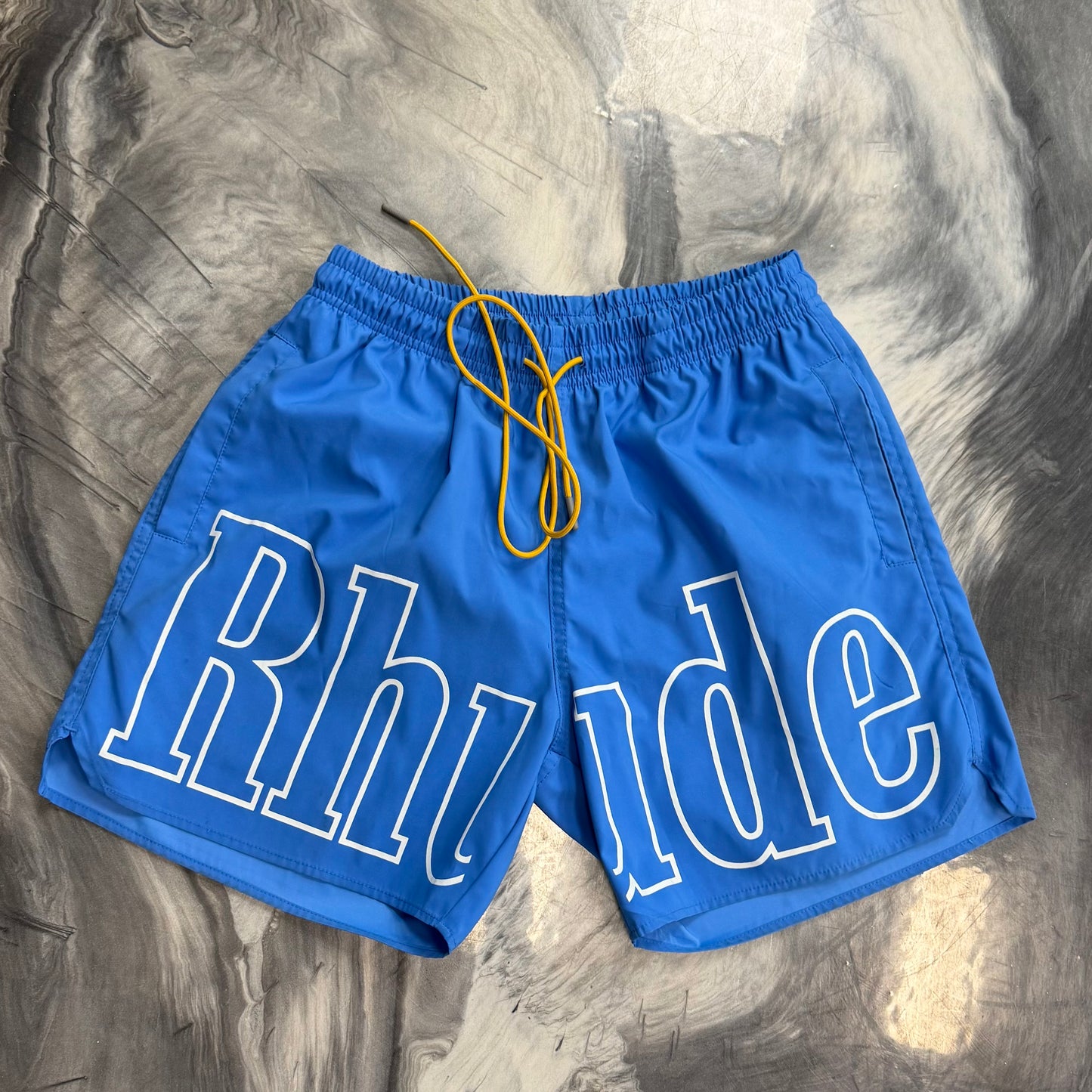 Rhude Logo Blue Swim Shorts