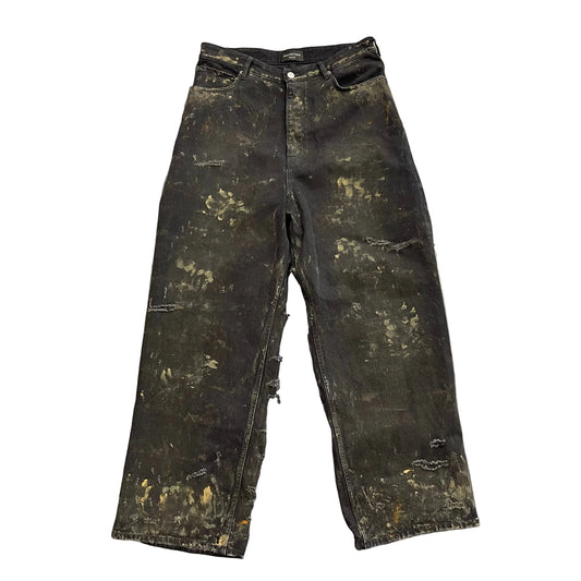 Balenciaga Mud Show Destroyed Denim Jeans