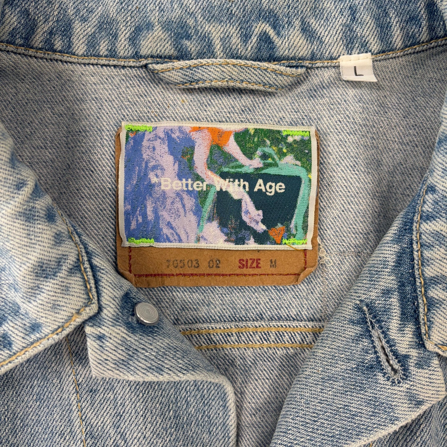 Better With Age Portrait Denim Jacket Multi Patch