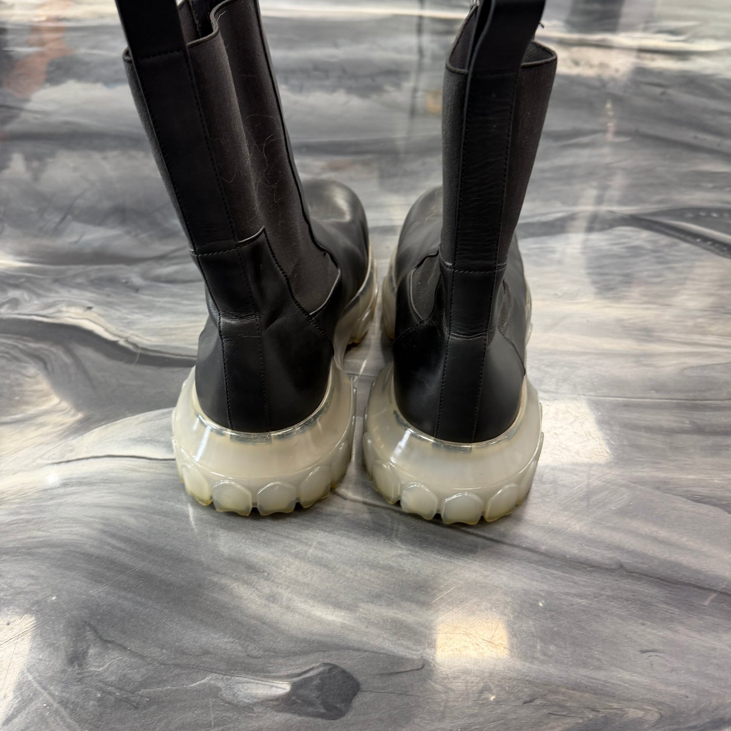 Rick Owens Beatle Bozo Tractor Black Clear (Used)(No Box)