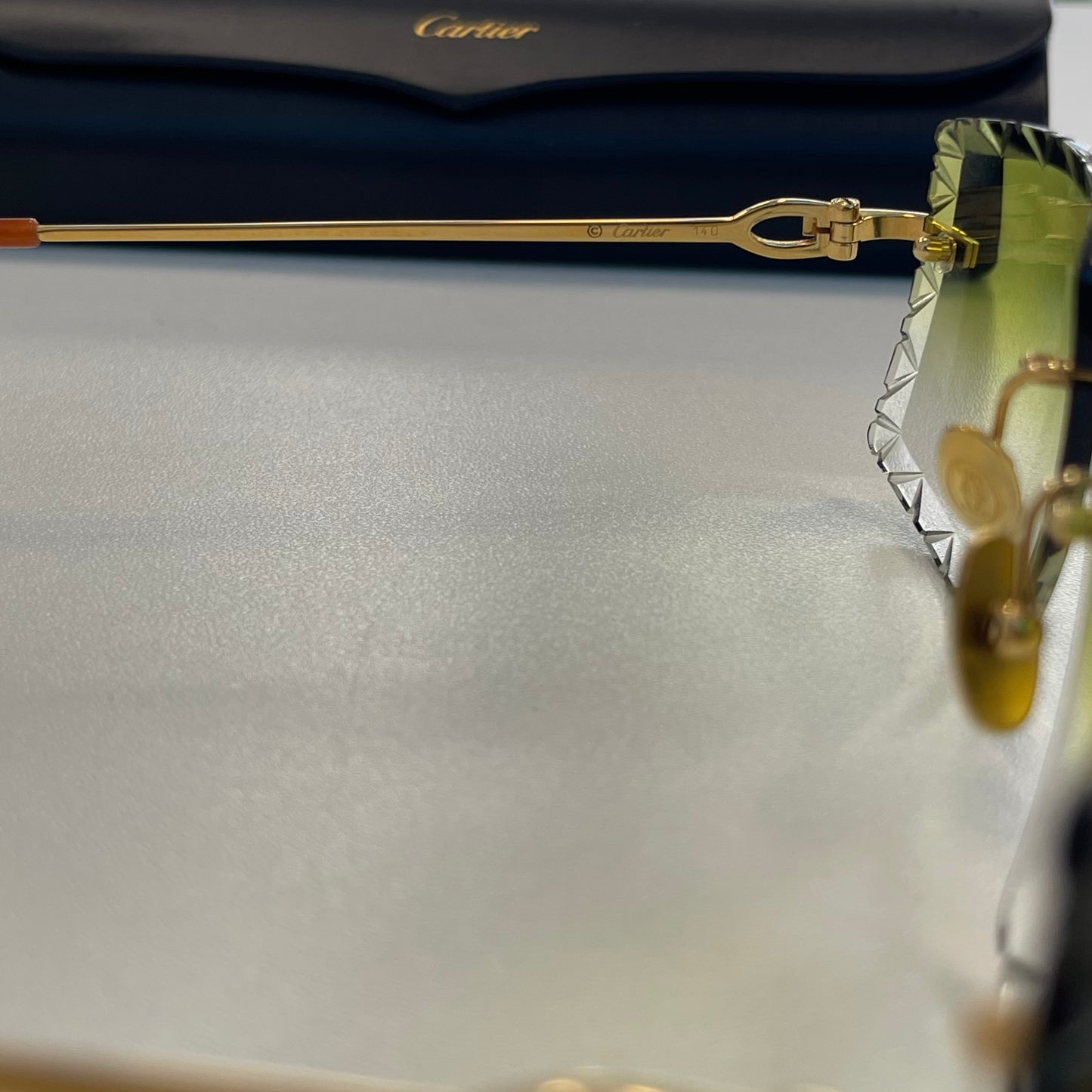 Cartier Green Diamond Cut Sunglasses