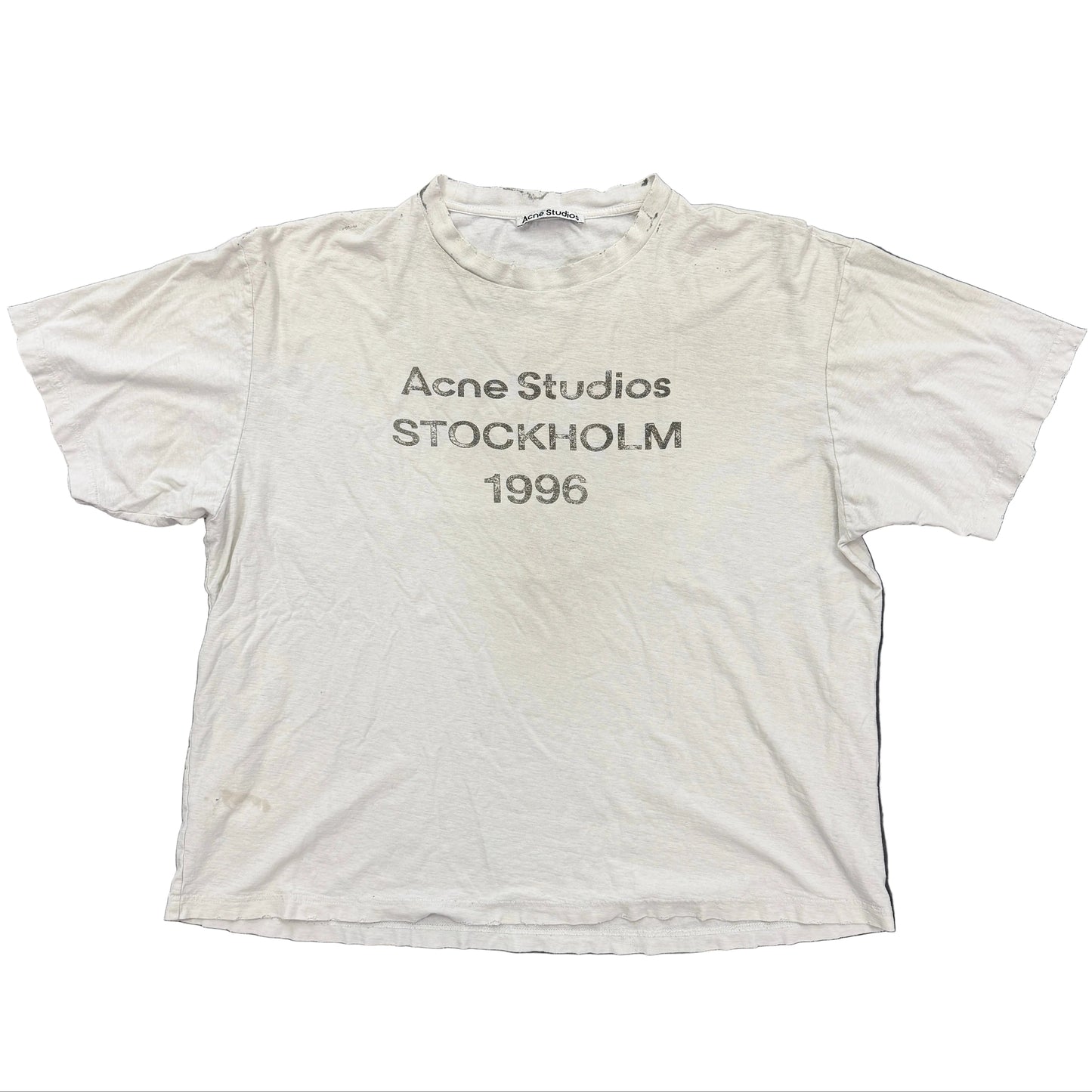 Acne Studios Logo 1996 Distressed Short Sleeve Tee White