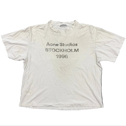 Acne Studios Logo 1996 Distressed Short Sleeve Tee White