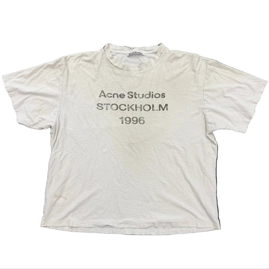 Acne Studios Logo 1996 Distressed Short Sleeve Tee White