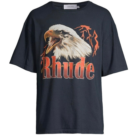 Rhude Notting Hill Eagle Vintage Washed Black Tee