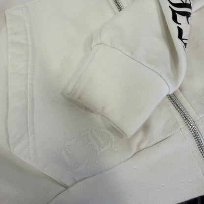 Chrome Hearts Scroll Logo White Zip Up Hoodie