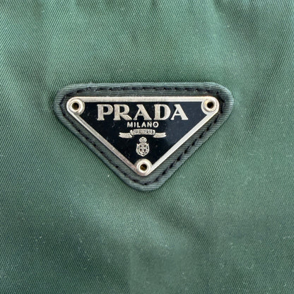 Prada Nylon Vintage Tote Bag Green/Silver
