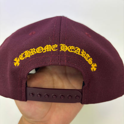 Chrome Hearts Burgundy/Gold CH Logo Hat