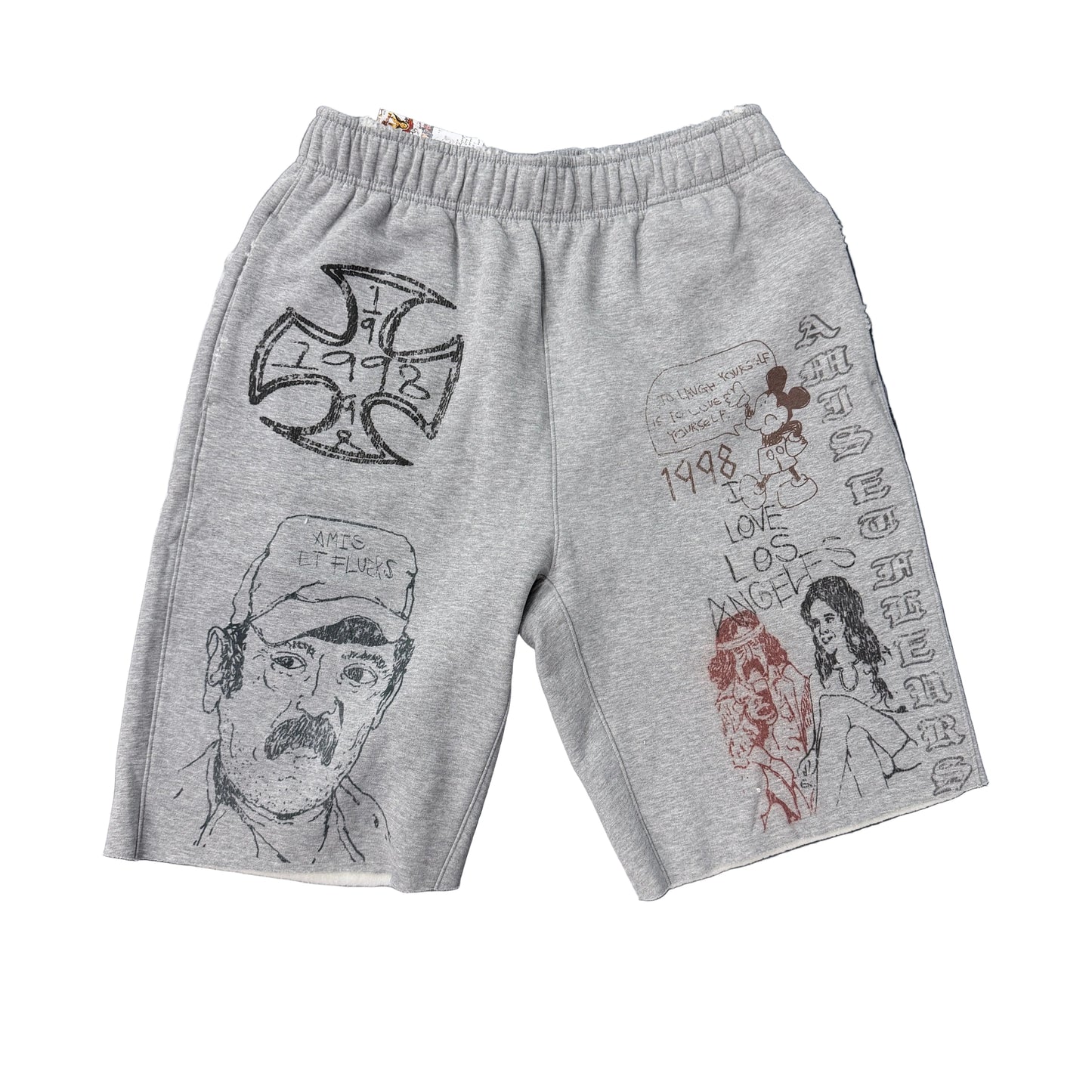 AMIS ET FLEURS SKETCHBOOK SHORTS GREY