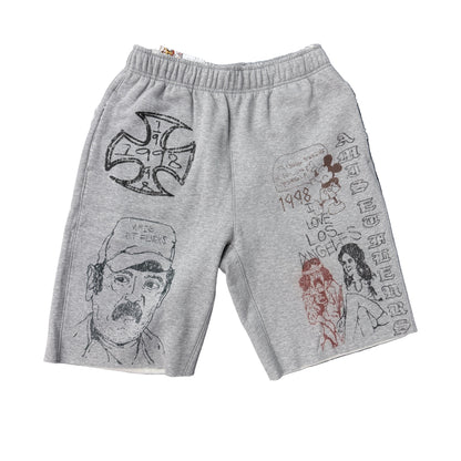 AMIS ET FLEURS SKETCHBOOK SHORTS GREY