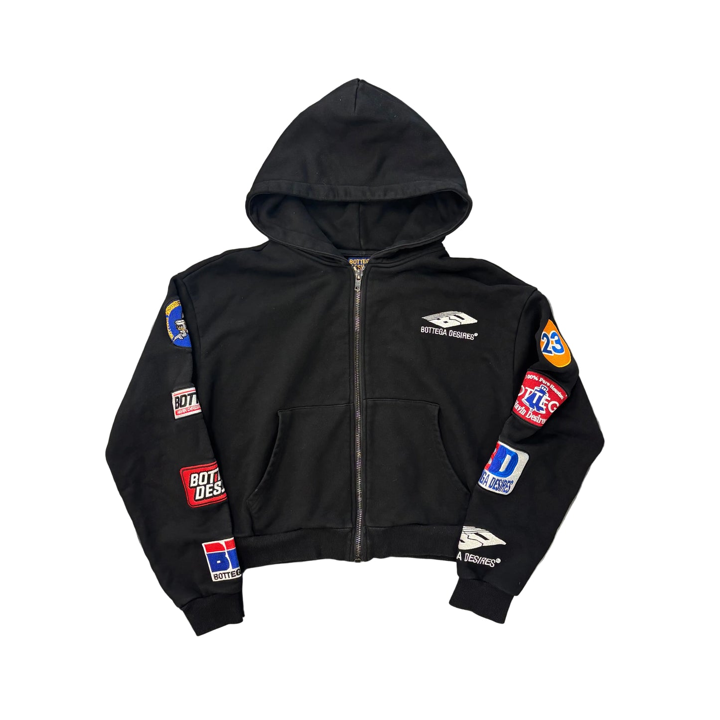 Bottega Desires Patches Zip-Up Hoodie