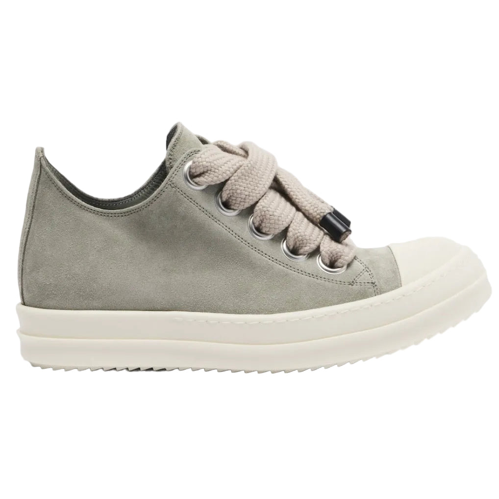 Rick Owens Suede Jumbo Lace Low Dark Dark Pearl/Milk
