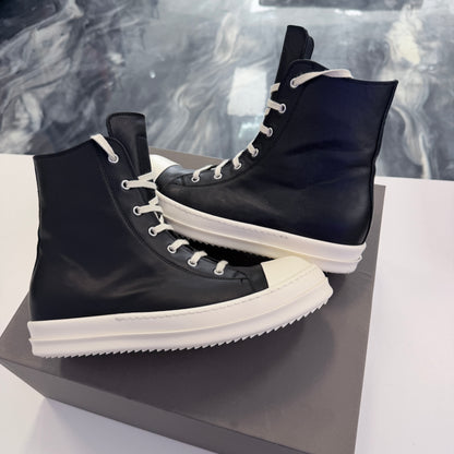 Rick Owens Concordians Leather High Black Milk Ramone’s (USED)