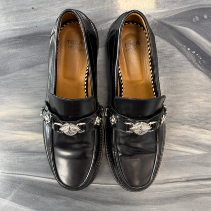 TOGA VIRILIS Black Metal Loafers (Used)(No Box)