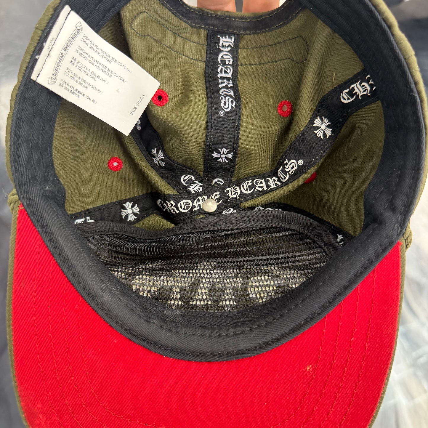 Chrome Hearts Olive Green Gas Station Trucker Hat